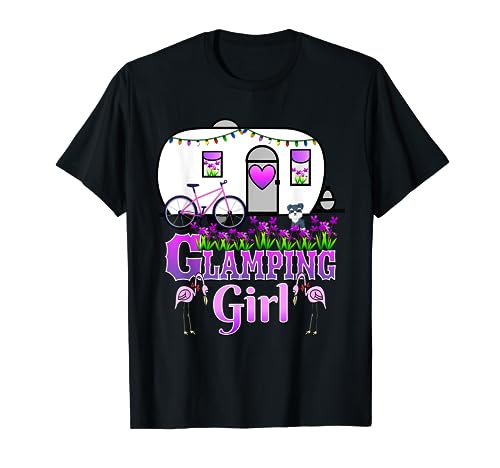 Glamping Girl Funny Camping Glamping Squad Glamping Queen Camiseta
