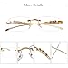 piscm Vintage Rimless Rectangle Sunglasses for Women Men,Trendy Gold Metal Frameless Square Sun Glasses Transparent Eyewear(Gold/Clear)