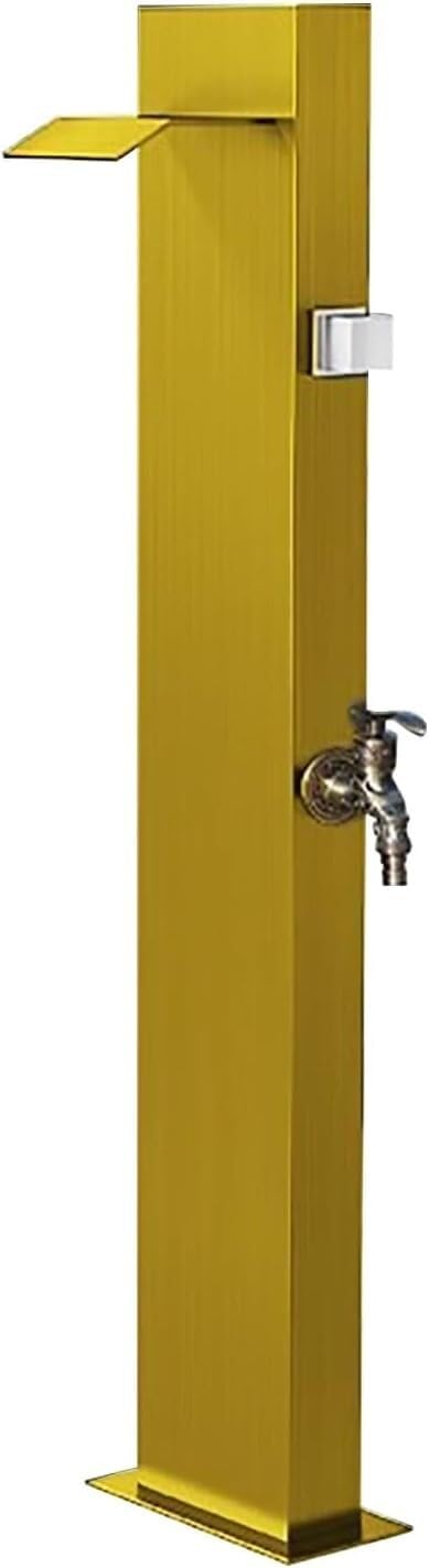 Hgouhk Yellow Water Tap Fountain Hydrant Freestanding Column Faucet, Outdoor Anti-Freeze Water Pipe Vertical Watering Fountain Irrigation Post(Yellow)