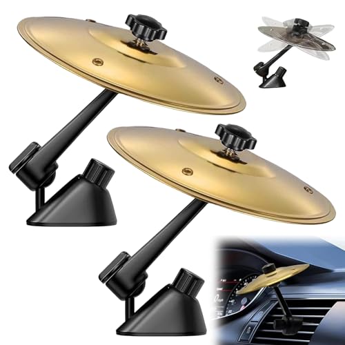 2 Stück Car Crash Becken,Auto-Trommel-Lüftungsschlitz,Auto Vehicles Inneneinrichtung,Eisen-Auto-Entlüftungsdekoration,Autounfall Schlagzeug Musikinstrumente Ornamente,Für Alle Arten Von Fahrzeugen