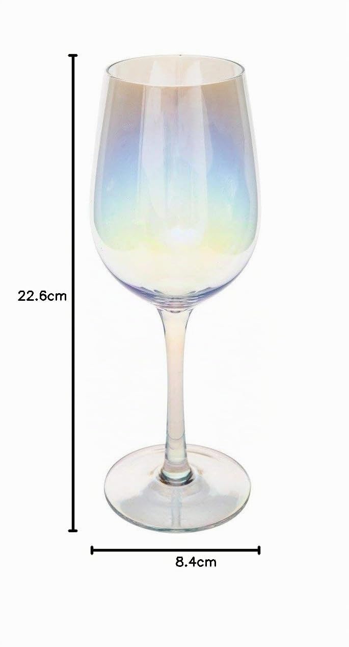 Secret de Gourmet - Lot de 6 Verres à vin irisé 38 cl collection Fantasy