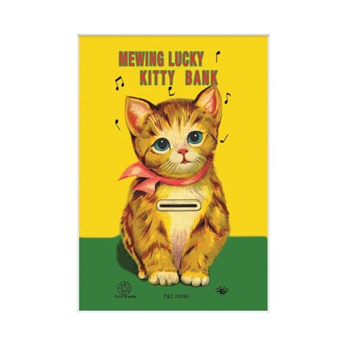 Pyramid International Mewing Lucky Kitty Bankdruck, 40 x 30 cm, Gelb / Grün / Braun Pyramid International Mewing Lucky Kitty Bankdruck, 40 x 30 cm, Gelb / Grün / Braun