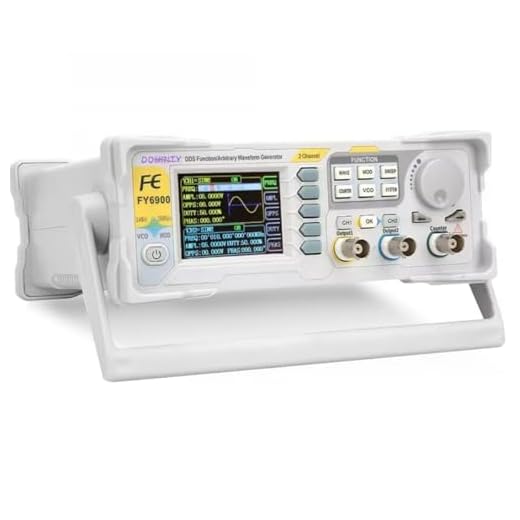 DOMINTY Function Generator AC100-240V FY6900 60MHz Double Channel DDS Function Arbitrary Waveform Signal Generator Frequency Meter 250MSa/s Sine Square/Triangle/Pulse/Sawtooth Wave/Staircase Wave