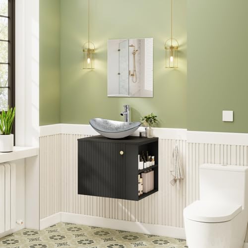 ZealWe Waschtisch mit Unterschrank 60cm, Waschbeckenunterschrank mit...