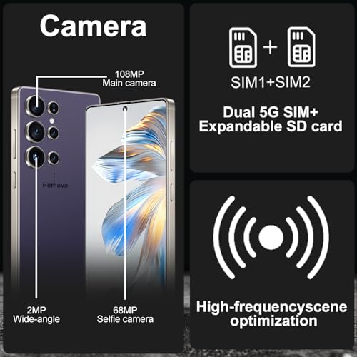Image of BXV I25 Ultra 16+512GB Smartphone - 7000mAh Battery, 6.99-inch Display, Built-in Pen, Android 14, Snapdragon 8 Gen3, 68MP+108MP Camera Outperform Competitors in Speed & Power (Purple)