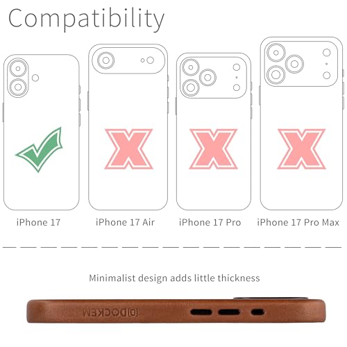 Coque iPhone 17 Cuir Brun MagSafe Dockem idéale pour le quotidien