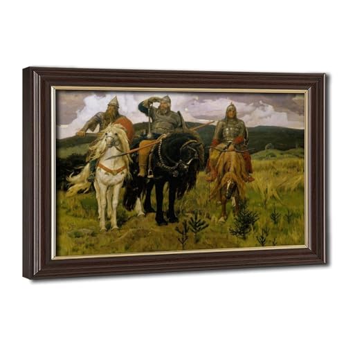 Impression sur toile Viktor Vasnetsov Warriors décoration murale bureau tableau 1881