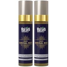 Vital Earth Fulvic Mineral Facial Mist, Travel-Friendly 2-Pack Anti-Aging Face & Hair Spray for Cellular Renewal & Hydration, 3.4 Oz Ea