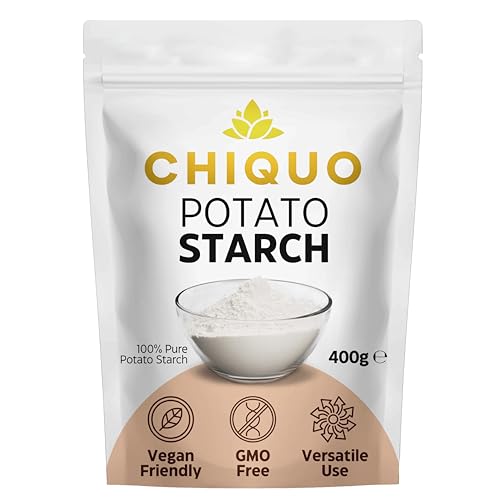 Chiquo Potato Starch - 400g | Vegan Friendly & GMO Free | Premium Quality Thickening Agent for Sauces Soups and Baking | Resealable Pack for Freshness