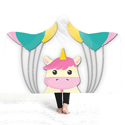 SYC Manta De Capa con Capucha, Mantas De Capa De Unicornio para Niños Mantas Impresas En 3D Tamaño Queen