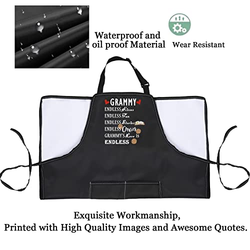 Pxtidy Grammy Kitchen Apron Grammy Gifts Grammy’s Love Is Endless Grandma Kitchen Cooking Apron Grammy Thank You Gift (Black) #TOP3