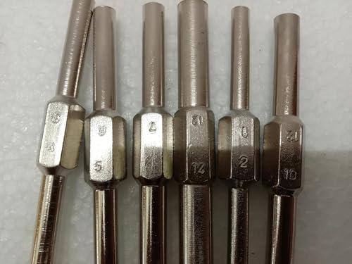 TAURISH Clock Winding & Let Down Release Tool (Sizes 2.5-5.75mm) - Mainspring Let Down Tool with 6 Key Shafts - Steel (Nickel Plated) with Plastic Handle