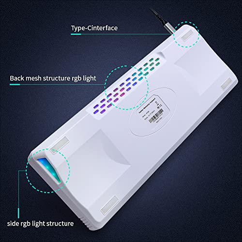 Gk68 Rgb Hot-Swappable Programmable Junction Box Can Be Replaced With Switch Diy Mechanical Keyboard Kit, Support Akko, Cherry Mx, Gateron, Kailh Mechanical Axis (White, White) #TOP4