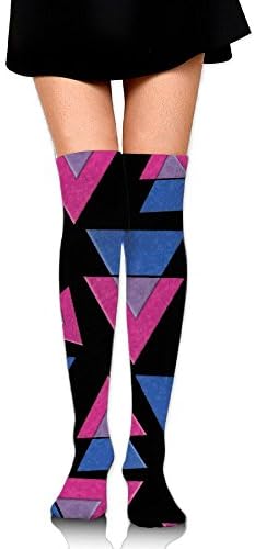 Bisexual Pride Triangles Flag Funny Women's Warm Knee High Socks Fancy Thigh High Socks