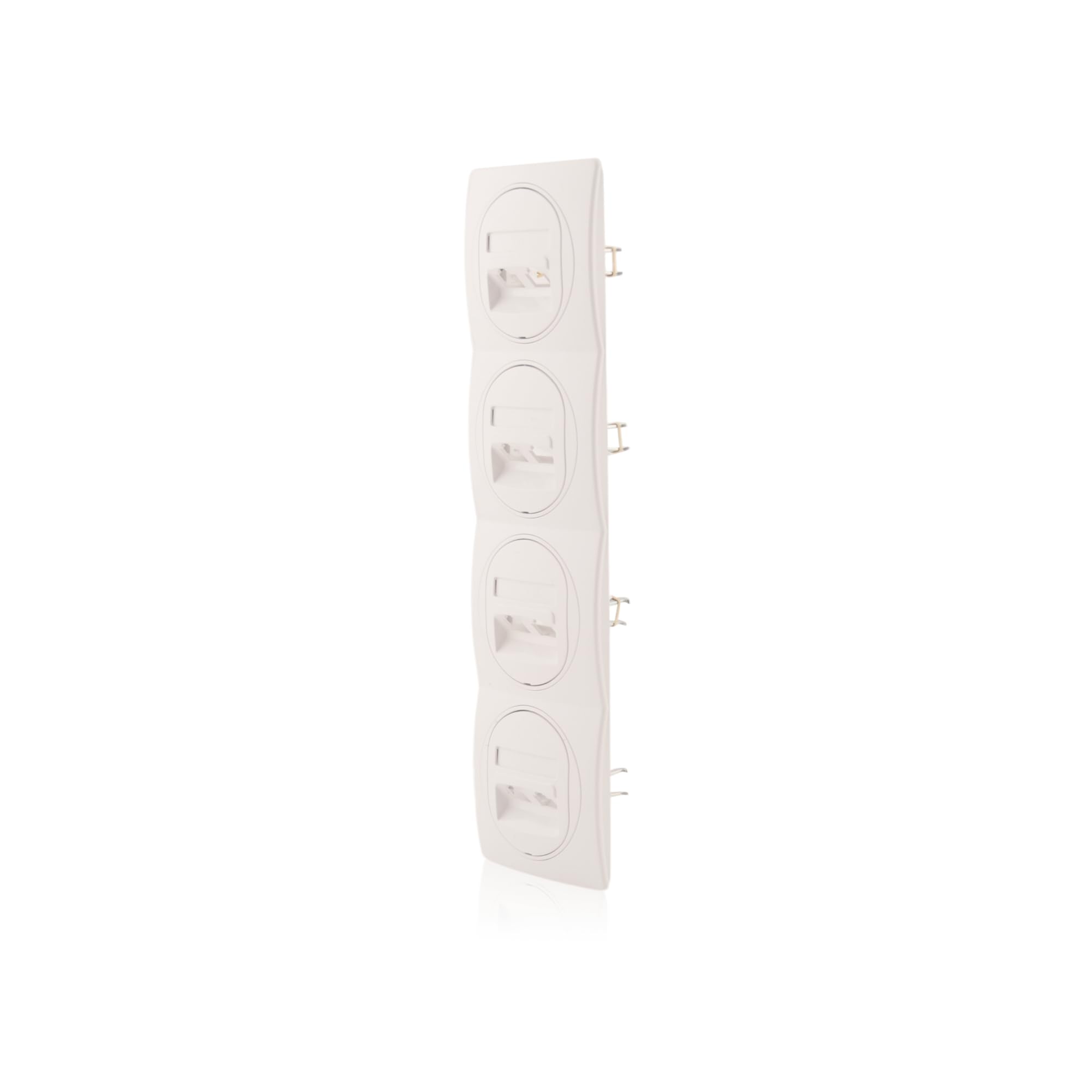 Nobilis Set 4x Datenbuchse 2-fach 2xRJ45 Cat 6 FTP, Ø 60mm, Weiß & 4er Rahmen, 80 x 293mm, vertikal