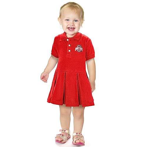 Image of Little King NCAA Short Sleeve Infant and Toddler Girls Polo Dress-100% Cotton-Newborn and Infant Sizes