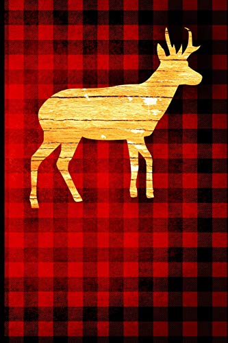 Buffalo Plaid Pronghorn Journal: Wood Grain Animal Silhouette - Blank Lined Journal with Soft Matte Cover