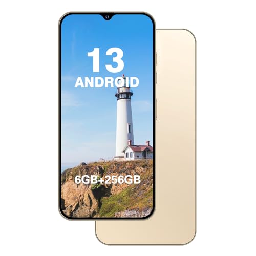 fuxinya Unlocked Cell Phone A14 Pro Max Smartphone 6GB+256GB Android Phone 13MP+50MP Camera 6.8-inch HD Screen Mobile Phone 5G Dual SIM (Gold)