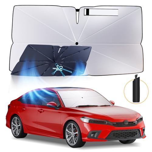 Windshield Sun Shade Umbrella: for Honda Civic 2022-2024 2025 - Front Car Window Shades - Foldable Civic-11th-Generation Sunshades Block UV Keep Cool