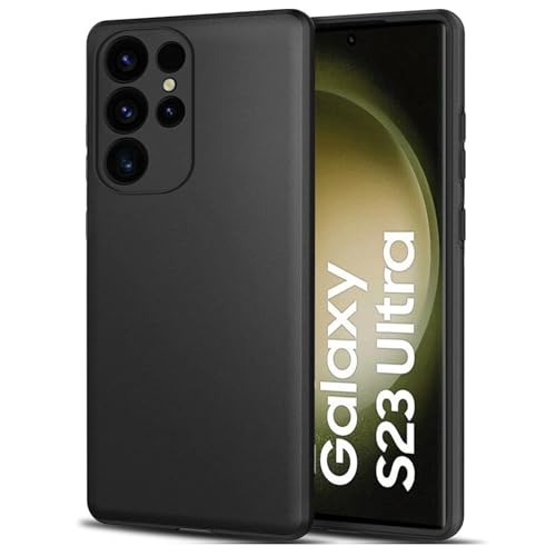 Image of TheGiftKart Liquid Silicone Back Cover Case for Samsung S23 Ultra 5G | Soft Micro-Fibre Lining Inside | Camera & Screen Protection | Shockproof Back Cover Case for S23 Ultra 5G (Silicone, Black)