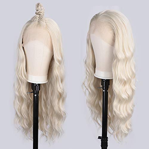 Vigorous Blonde Wig Lace Front Wigs for Women T Part Long Wavy Wig Heat Resistant Realistic Natural Looking Synthetic Wigs 26 Inch