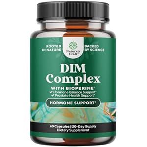 Pure DIM Supplement for Men with Bioperine – DIM Estrogen Blocker for Men for Hormone Balance & Prostate Health – Diindolylmethane Testosterone Complex with Broccoli Florets – 60 Count