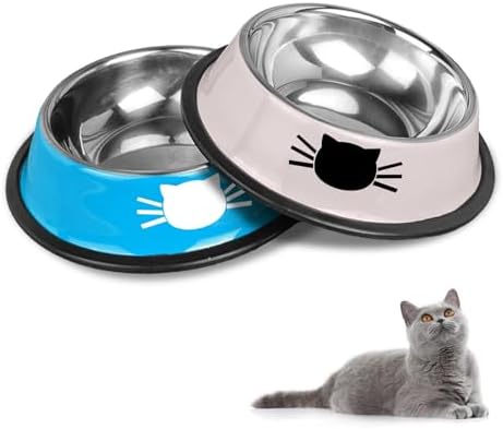 Juego de cuencos para gatos HTRTRR, cuencos antideslizantes de ac...