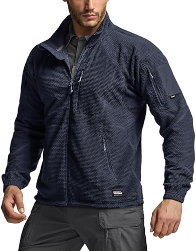 Image of CQR Men's Full-Zip Tactical Jacket, Soft Warm Military Winter Fleece Jackets, Outdoor Coats with Zipper Pockets