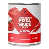 Dependable Foods Pizza Sauce - 6.10 Lbs., 106 oz.- Extra Heavy Pizza Sauce with Basil - Authentic California Vine to Bottle Blend - Kosher