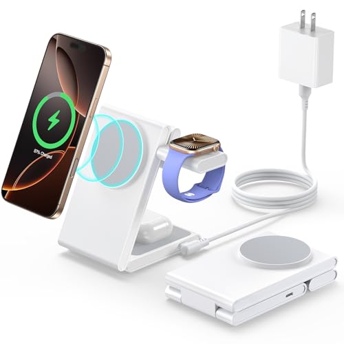 yPSEF؍ρzMeifigno 3 in 1 CX[d ܂肽ݎ MagSafe[dX^hb3䓯[d ő15W}[dbQiΉEiPhone/Apple Watch/AirPodsΉb20W PD 3.0A_v^[t ([d