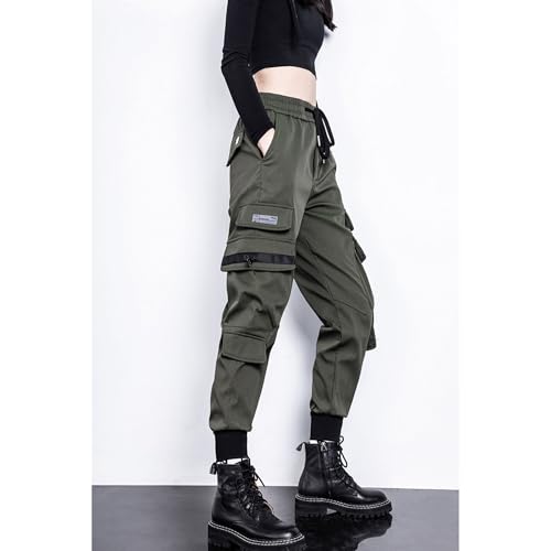 MEINVQIAOTI Functional Tactical Jogger Multiple Pockets Baggy Cargo Pants Paratrooper techwear Athletic Black Cargo Pants3
