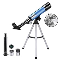 Telescope for Kids, Uverbon Astronomical Telescope 360/50mm 90X HD Outdoor Monocular Space Telescopes with Adjustable Tripod, Portable Refractor Spotting Scope for Kids and Beginners