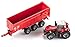 Siku 1844, Massey Ferguson Tractor with Trailer, 1:87, Metal/Plastic, Red, Tiltable Trailer