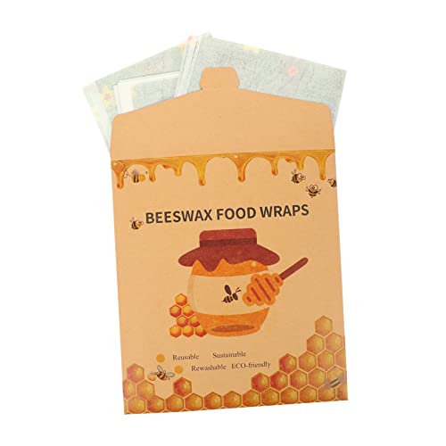 Healeved Beeswax Wraps Food Packaging Wraps Set of 3 (Large, Medium, Small) Reusable Household Fresh-Keeping Bowl Covers for Sandwiches, Butter, Cake Preservation