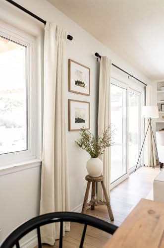 Image of 100% Blackout Shield Linen Blackout Curtains for Bedroom 72 Inches Long, Back Tab /Rod Pocket Living Room Drapes, Thermal Insulated Blackout Curtains 2 Panels Set, 50 inch W x 72 inch L,Cream Beige