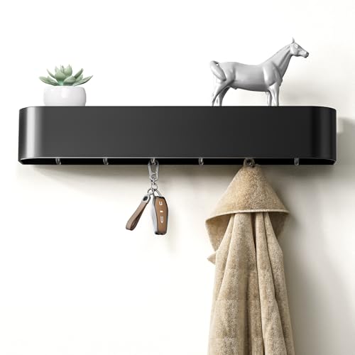 Jasopaco Coat Rack Wall Mount - Entryway Hook Shelf with