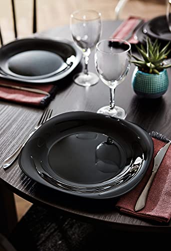 Luminarc Carine Dinner Plate Black 6Pc Set Dinnerware, 10.5-Inch #TOP3
