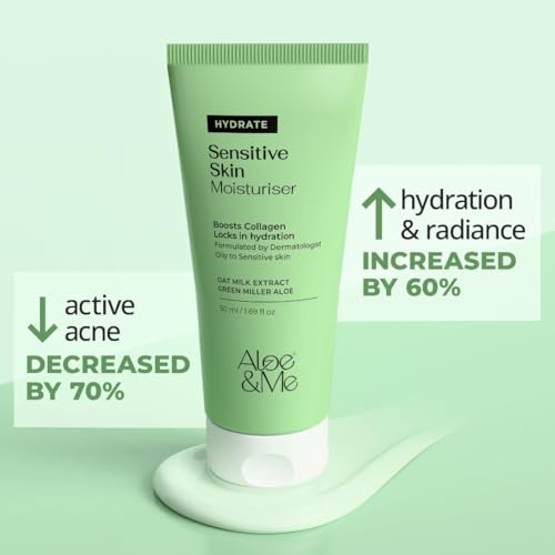 Image of Aloe&Me Creme Gel Face and Body Moisturizer For Oily & Acne Prone Skin | Oil-free | Fast Absorbing | Non sticky | Fragrance Free | 50 ml