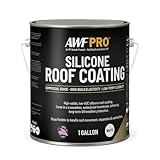 AWF PRO 100% Silicone Roof Coating – High Solids Commercial Roof Restoration Coating and Waterproof Membrane for Flat and Low-Slope Roofs – 1 Gallon