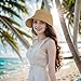 Straw Sun Visors Womens, Ponytail Beach Straw Visor, Packable Summer Sun Hats for Women Travel Khaki