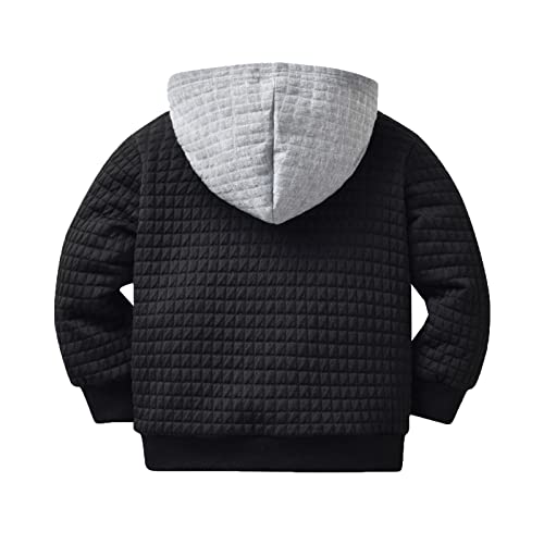 Fall Jacket for Toddler Toddler Boys Long Sleeve Winter Fleece Zippered Coat Jacket Warm Outwear (Black, 2-3 Years)2
