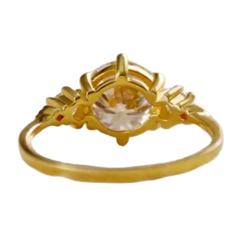 Bague solitaire en argent 925 et oxyde de zirconium | L'éclat intemporel d'un anneau plaqué or