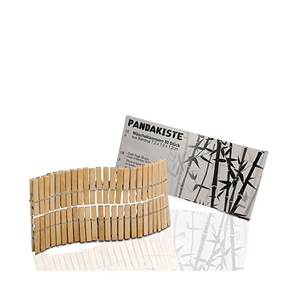 minify PANDAKISTE Wäscheklammern 50 Stück aus Bambus 7,2 x 1,0 x 1,2 cm – Bild 3