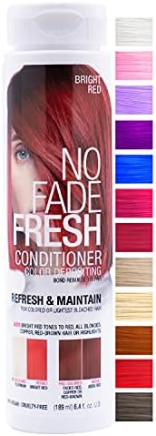 No Fade Fresh Bright Red Hair Color Depositing Conditioner with BondHeal Bond Rebuilder - Maintain & Refresh Bright Red Color, Deep Conditioner Hair Mask - Sulfate, Paraben & Ammonia Free 6.4 oz