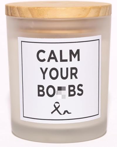 Funny Boob Candle, After Breast Surgery Gifts for Women, Calm Your Boobs, Birthday Gifts for Women, Mom, Wife, Sister, Girlfriend, Vanilla Scented Candle, Natural Soy Wax & Natural Essential Oils