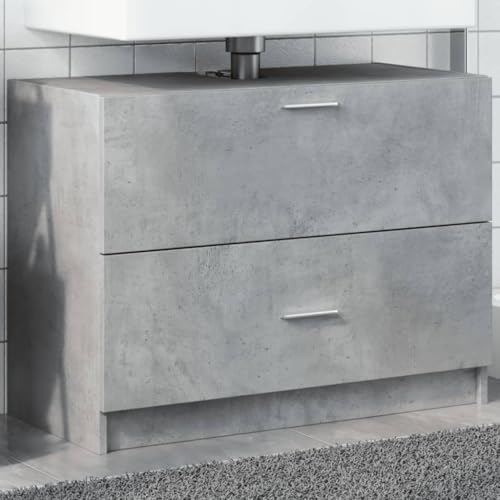 Vetnasa Armario de Lavabo Madera ingeniería Gris hormigón 78x37x59 cm Mobiliario, Conjuntos de Muebles, Muebles de baño Gris 25,9 KG