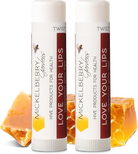 Mickelberry Gardens Organic Beeswax Lip Balm 2Pack Tinted Natural Chapstick