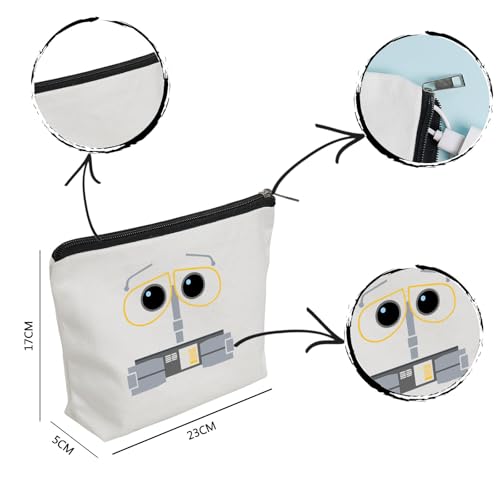 WZJHCL Wall-E Big Face Makeup Pouch Wall-E Lover Gift Cartoon Robot Cosmetic Bag WDW Vacation Storage Pouch Bag (E Face)2