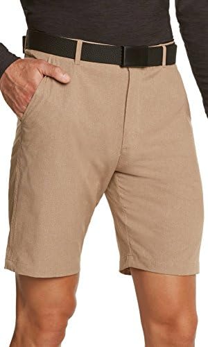 Mens Dry Fit Golf Shorts - Quick Dry Casual Chinos w/Elastic Waist, 10" Inseam