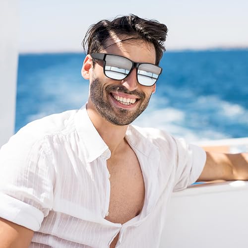 Image of URUMQI Polarized Sunglasses Fit Over Glasses for Men Women, Oversized Square Sun Glasses UV400 Protection